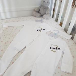 Baby Set Personalised With Beautiful Name for Twins